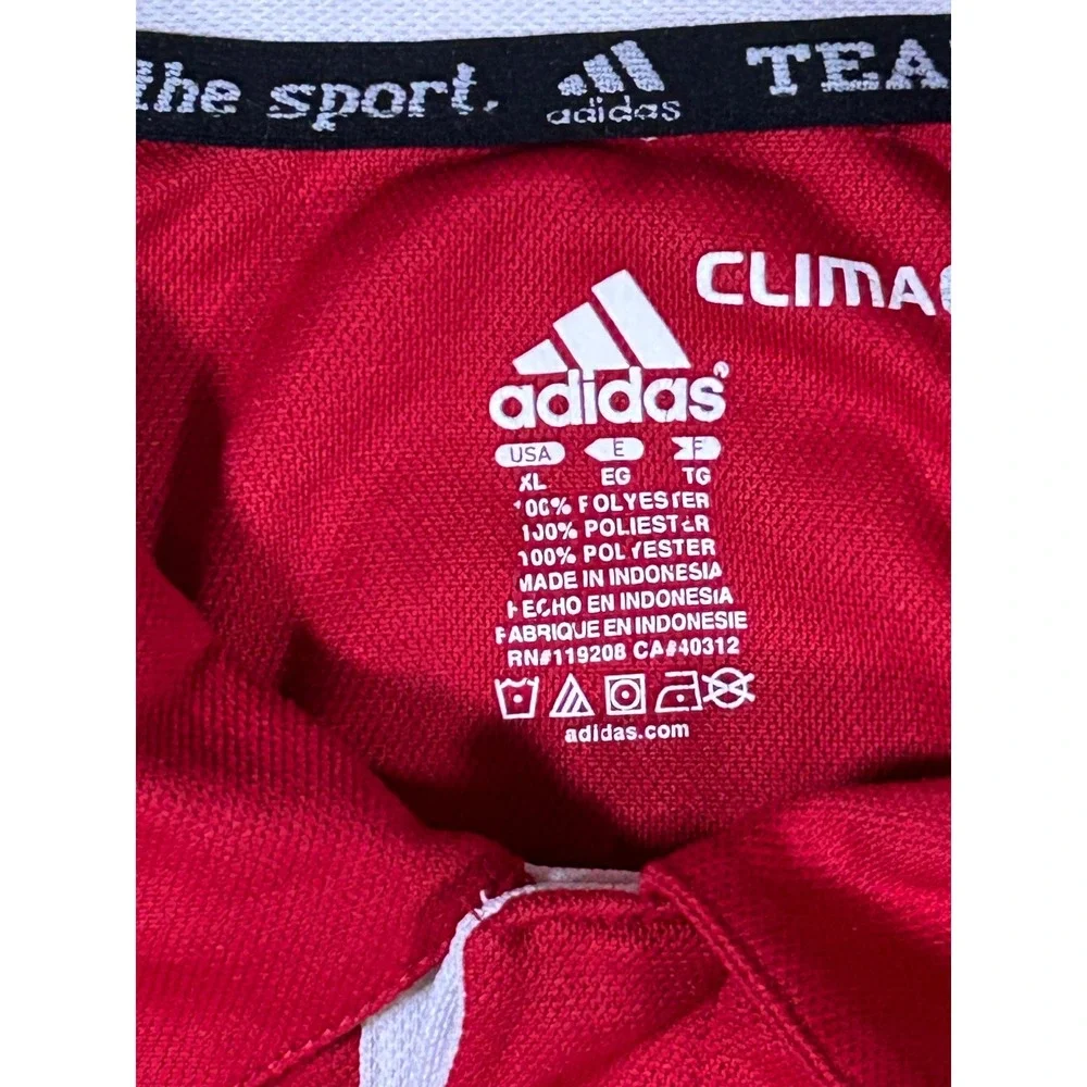 Adidas Climalite Nebraska Huskers Polo Shirt Mens XL Red Short Sleeve Team Issue